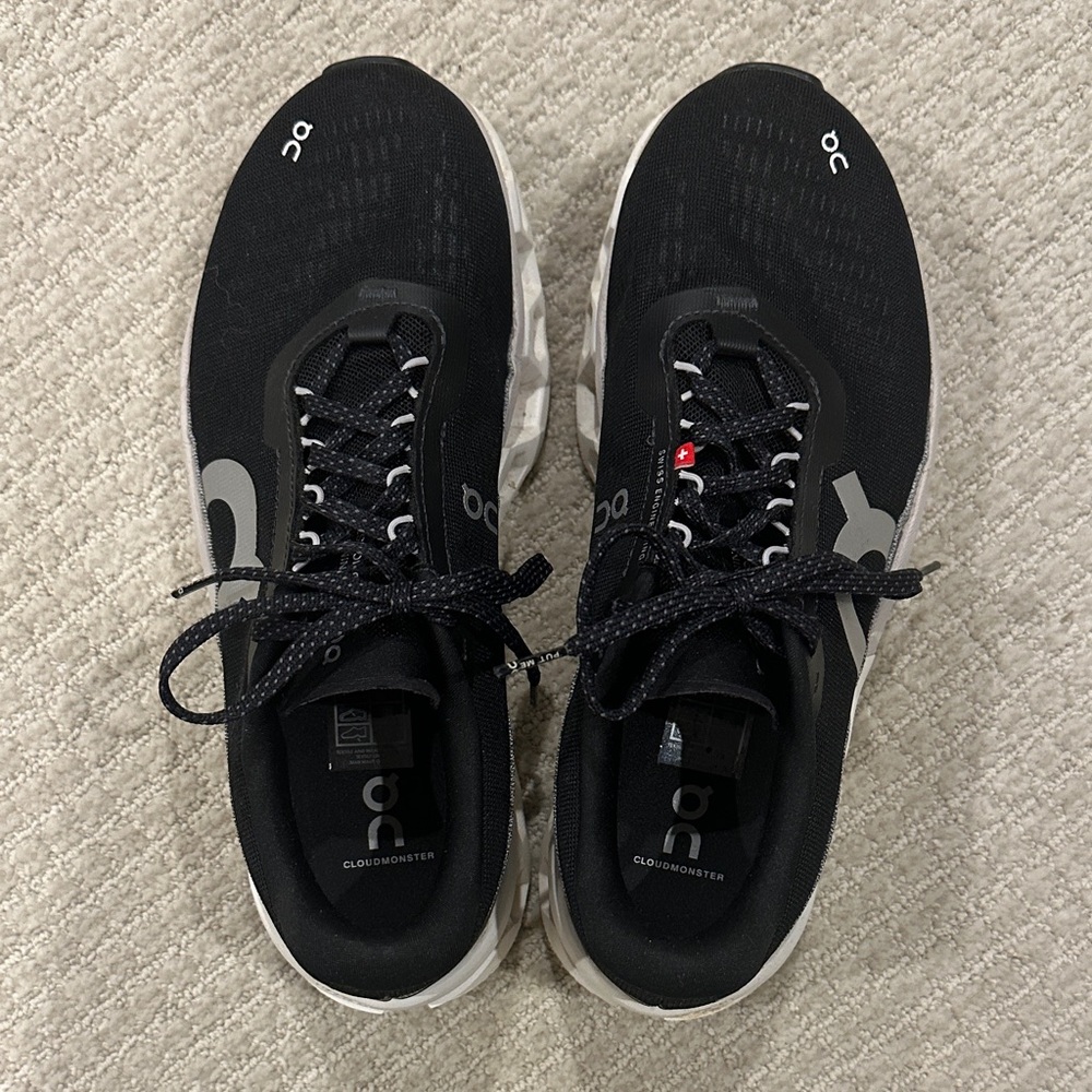 On Running Cloudmonster Black Athletic Shoes